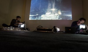 Hicham Berrada and Laurent Durupt live performance. Photo: Remis Ščerbauskas