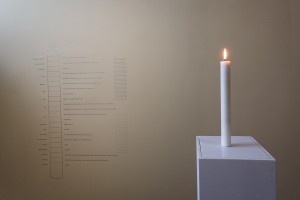Katie Paterson, The Candle (From Earth into the Black Hole), 2015. Photo: Remis Ščerbauskas